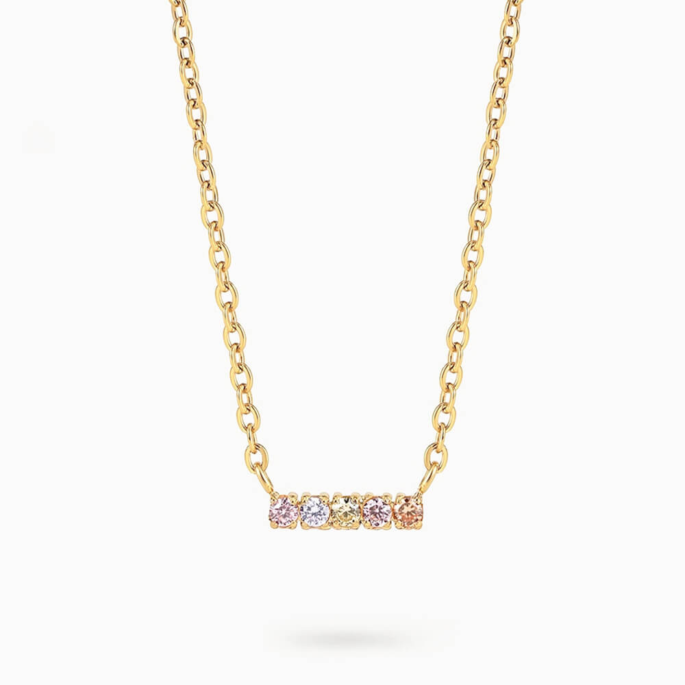 Multi-colored Diamond-Studded Necklace