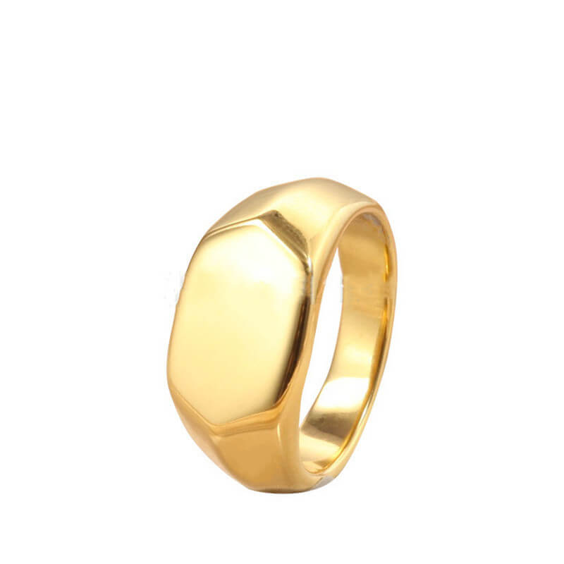 Polygonal Gold Signet Ring