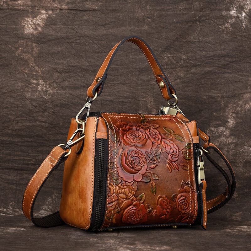 Vintage Embossed Leather Handbag