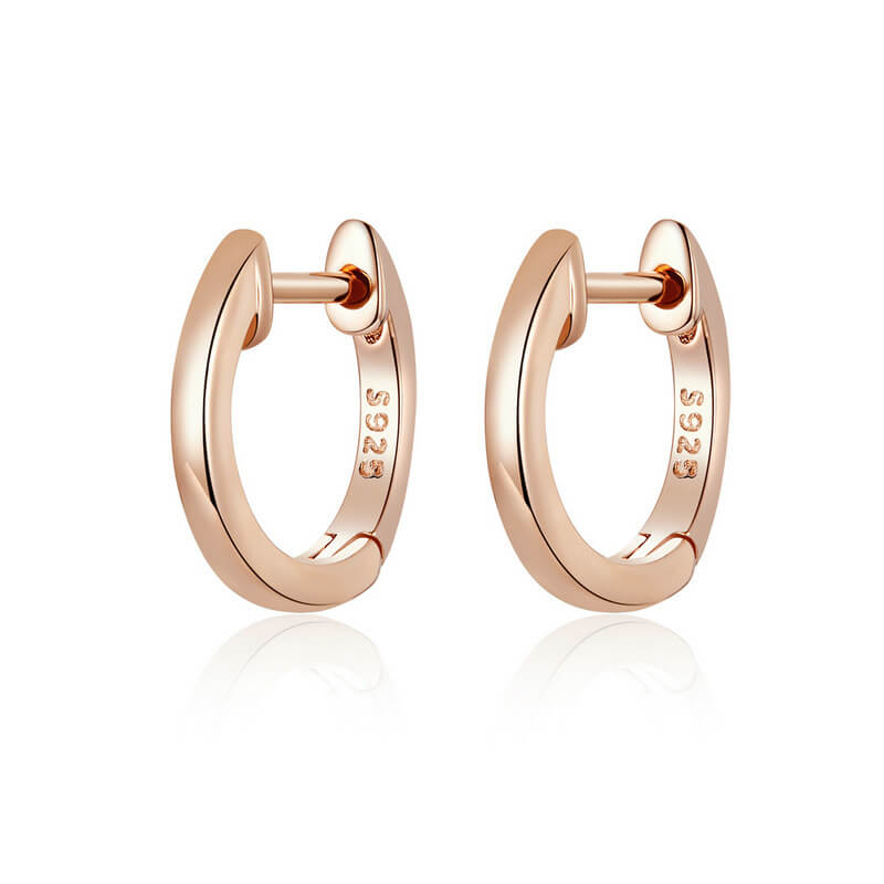 Minimalist Hoop Earrings Rose Gold