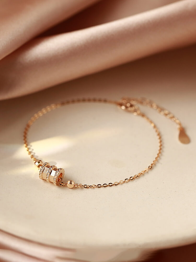 Beaded Gold Chain Bracelet