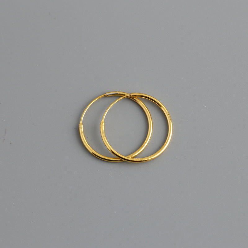 Gold Minimalist Thin Hoop Earrings