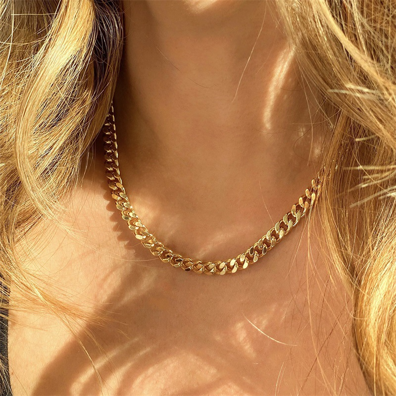 Buy Gold Chain Necklace, Silver Chain Chunky Necklace, Chain Choker Silver  Necklace, Gold Choker Necklace, Gift for Women, Dainty Necklace Online in  India - Etsy