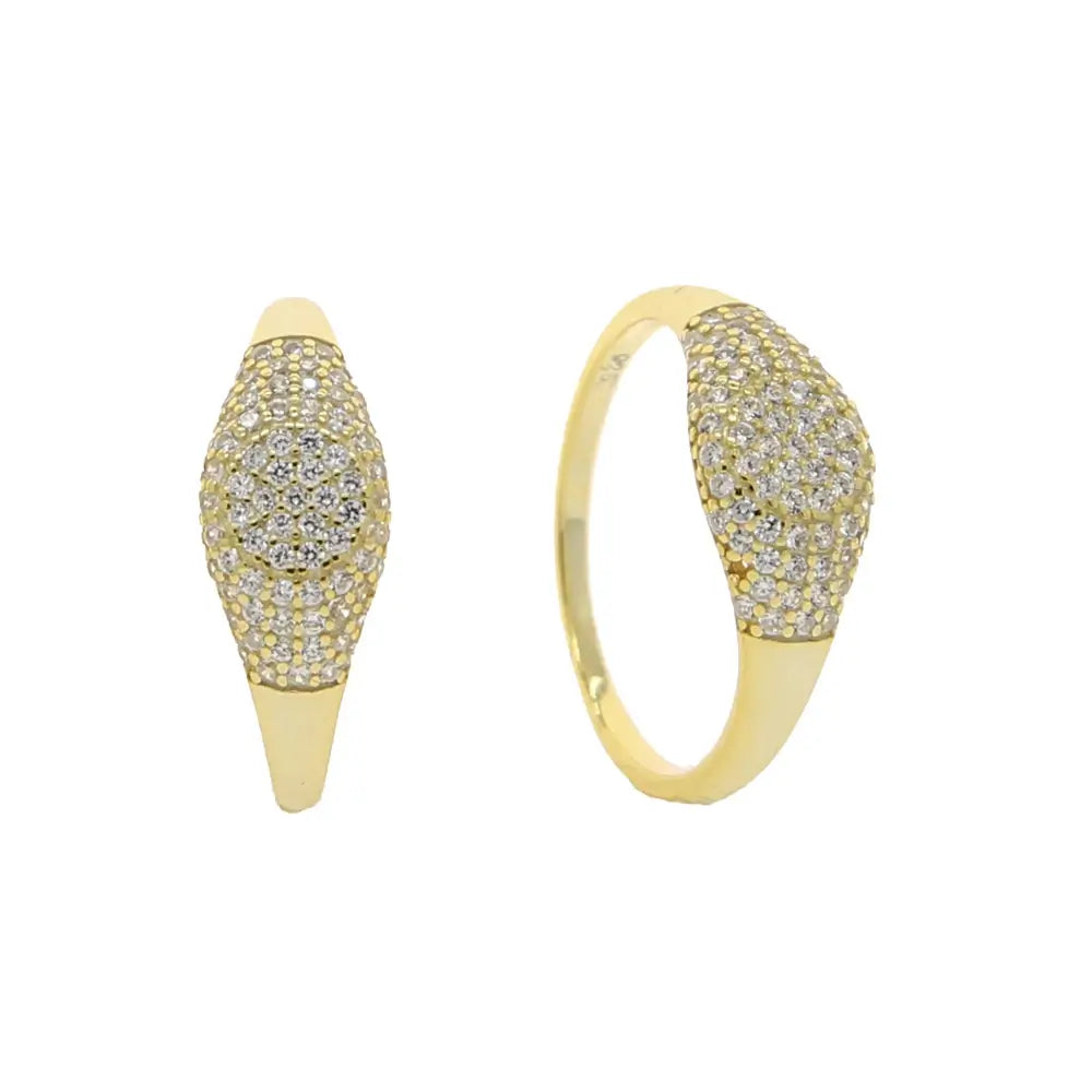 Gold Pave Diamond Dome Ring