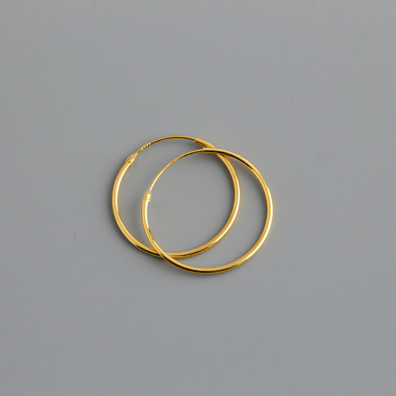 Gold Minimalist Thin Hoop Earrings