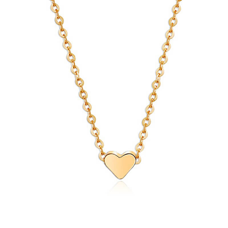 Love Heart Pendant Necklace Gold