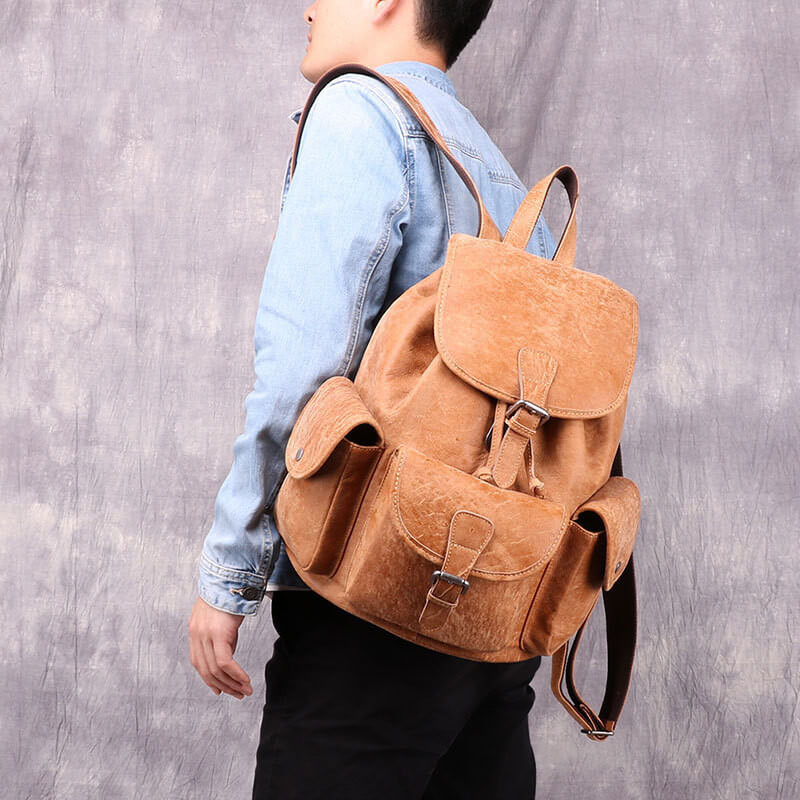 Brown Leather Backpack