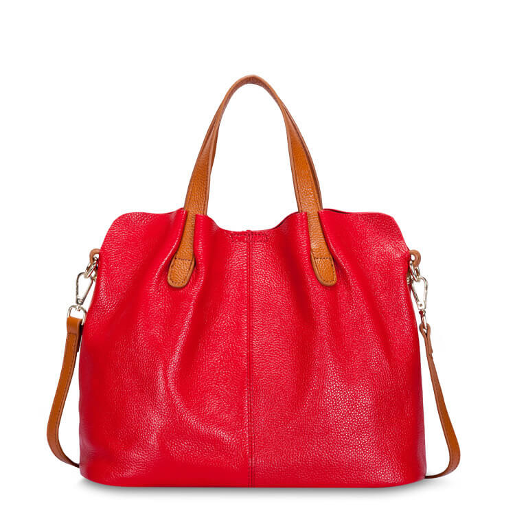 Red Leather Tote Bag