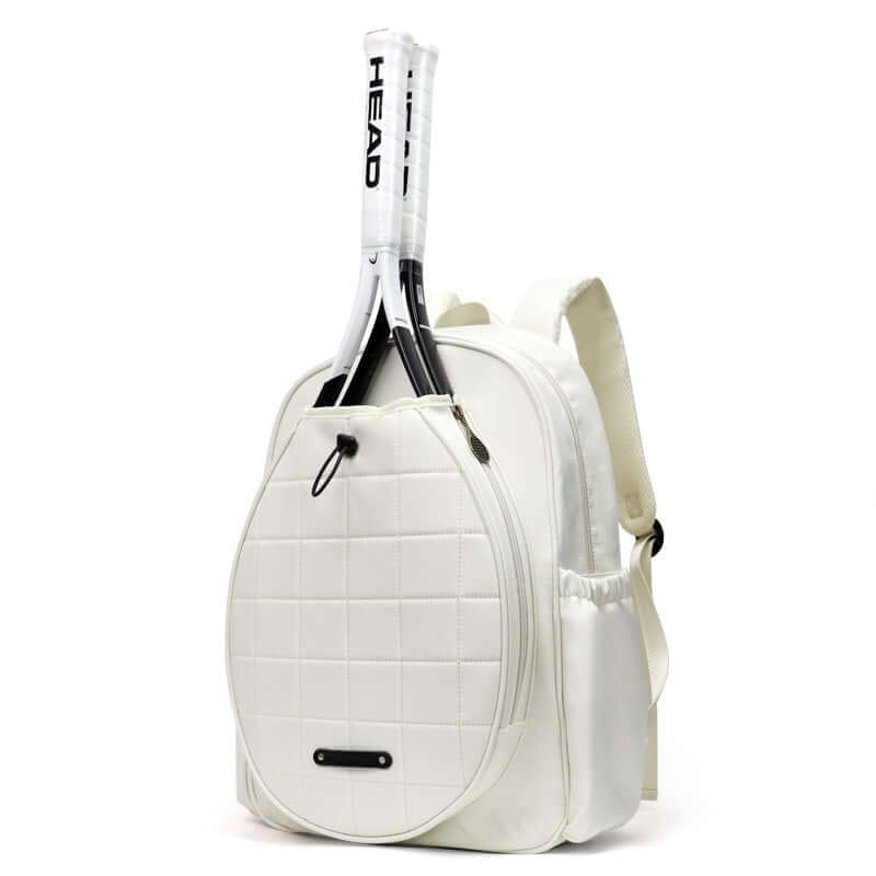 A white tennis backpack