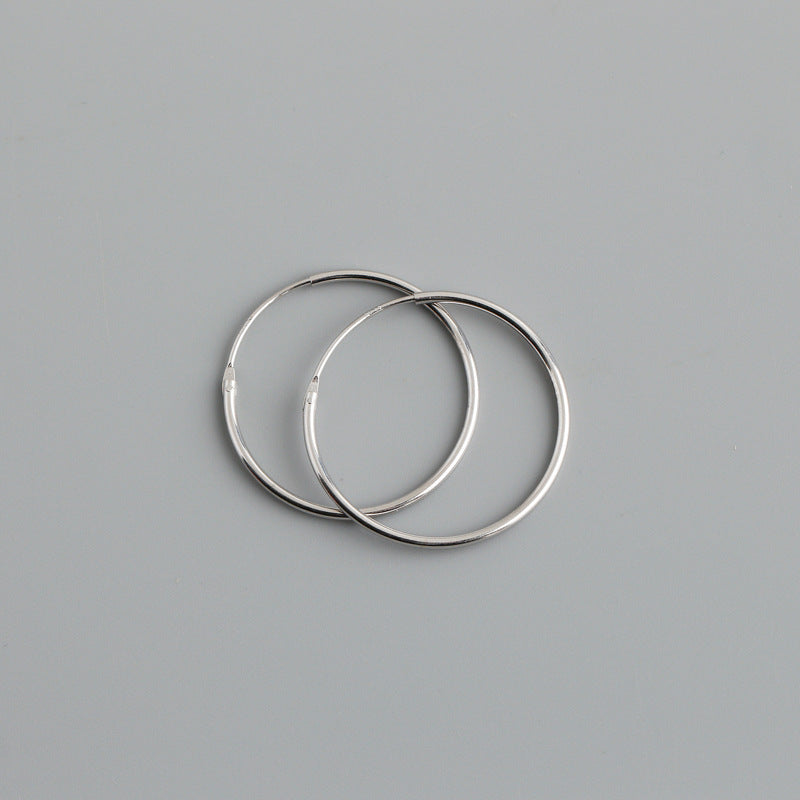 Silver Minimalist Thin Hoop Earrings