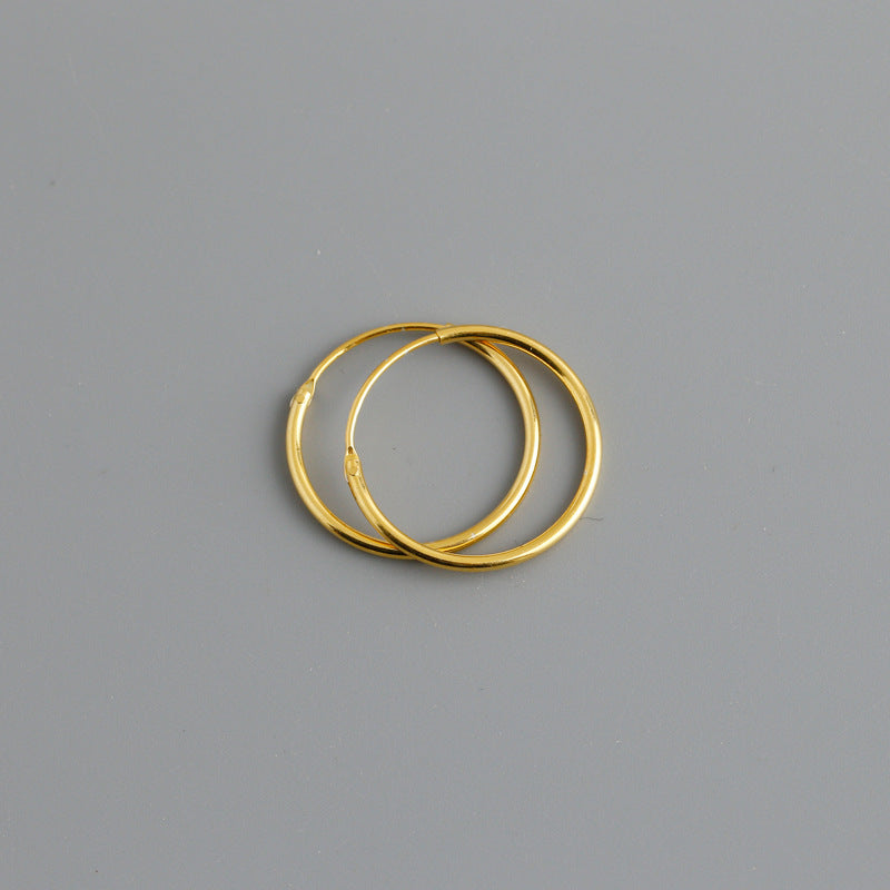 Gold Minimalist Thin Hoop Earrings