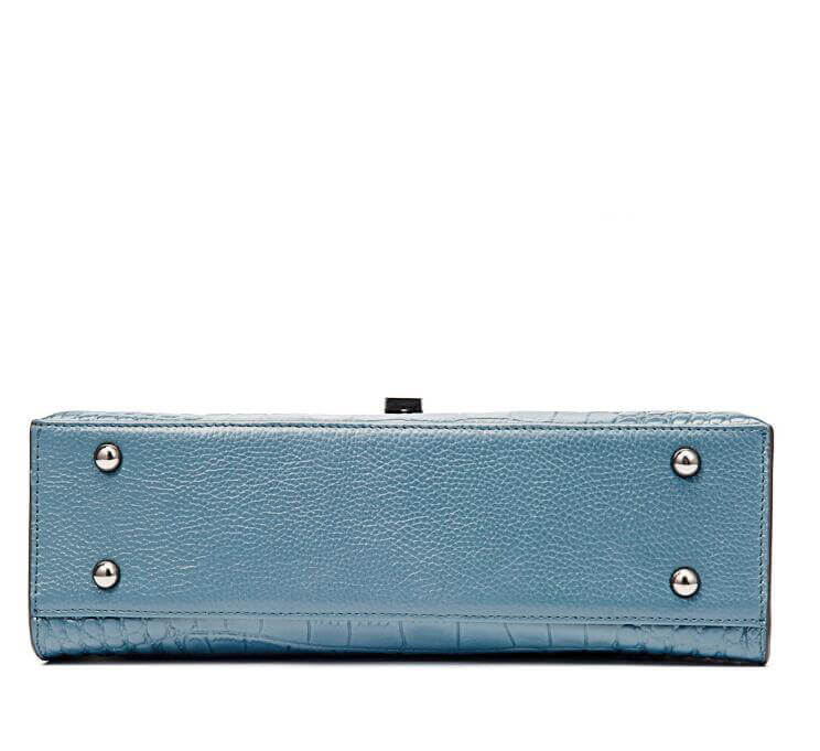 Blue leather Messenger Bag