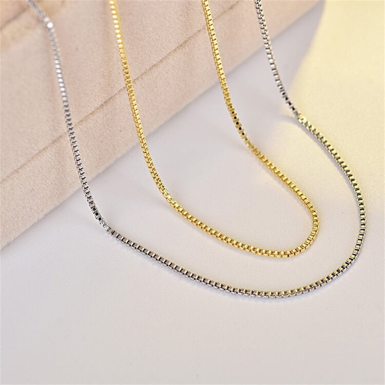 Gold Box Chain Necklace