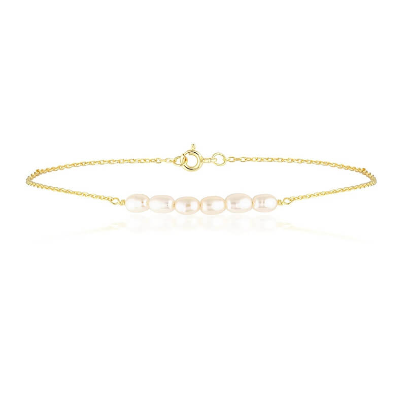 Freshwater pearls bracelet gold