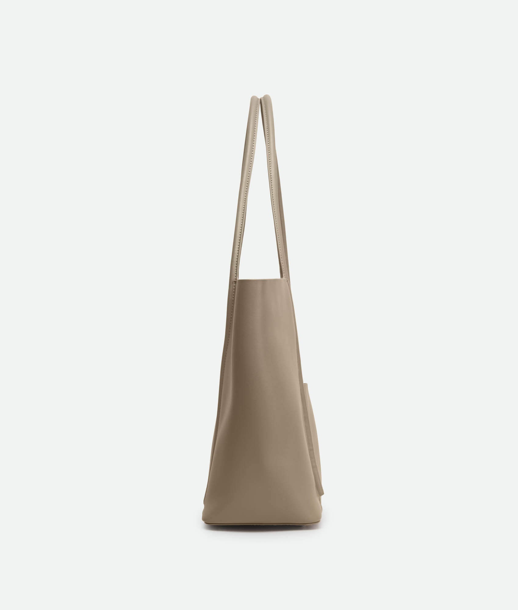 Beige leather tote bag