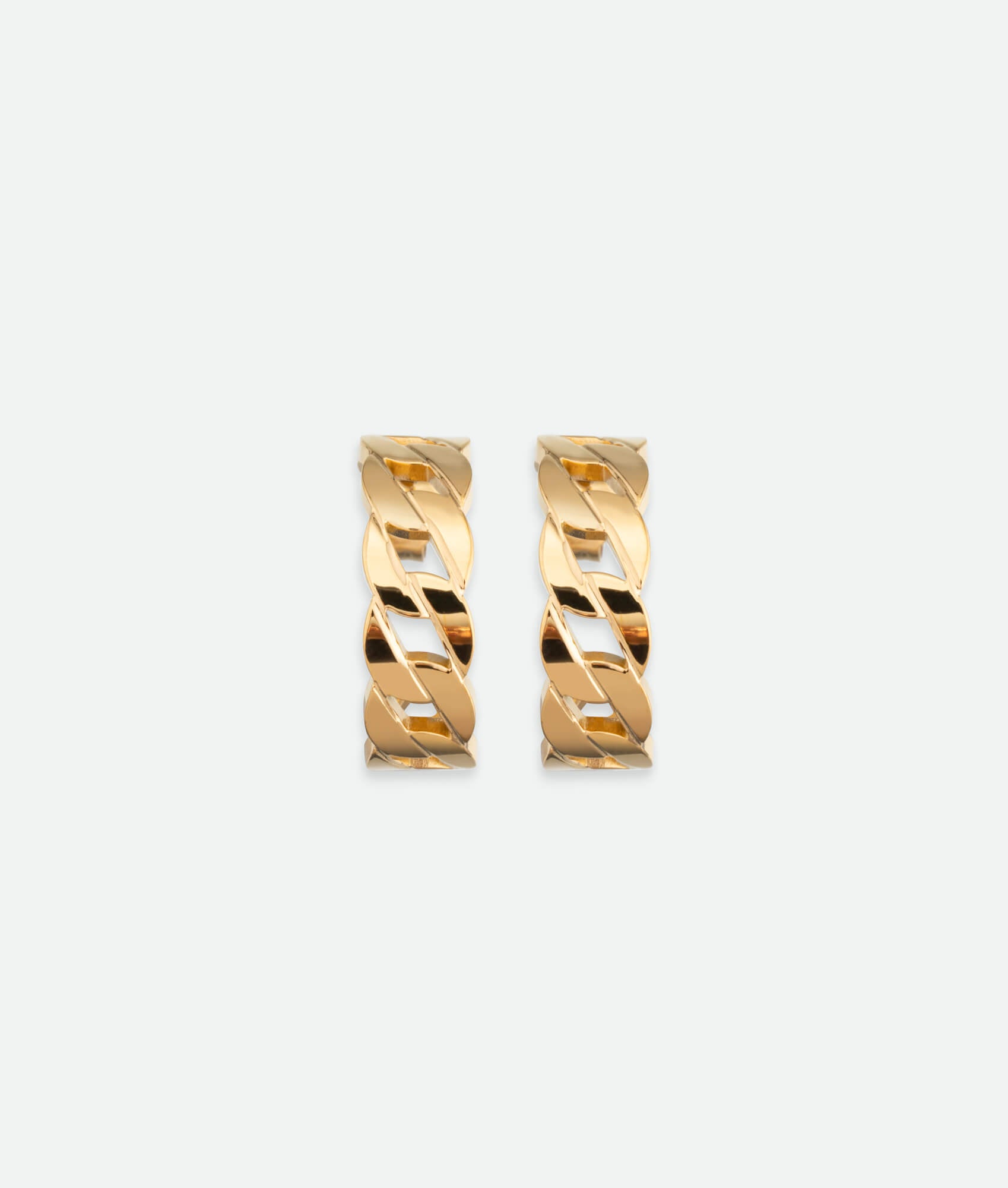 Gold link chain hoop earrings