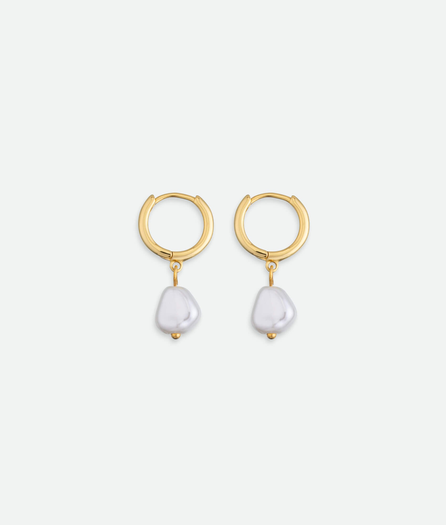 Pearl Charm Hoop Earrings