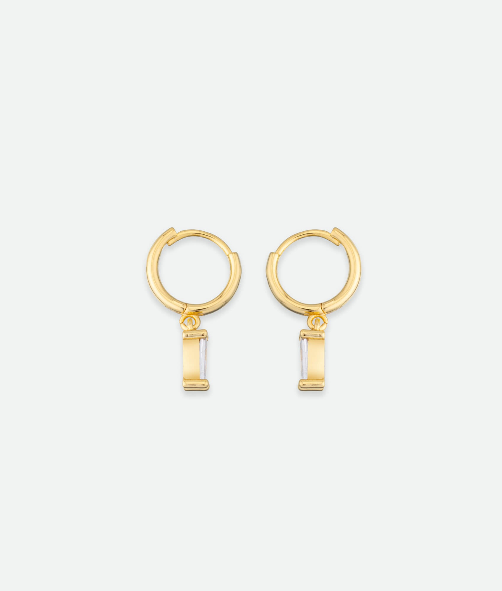 rectangle zircon earrings gold

