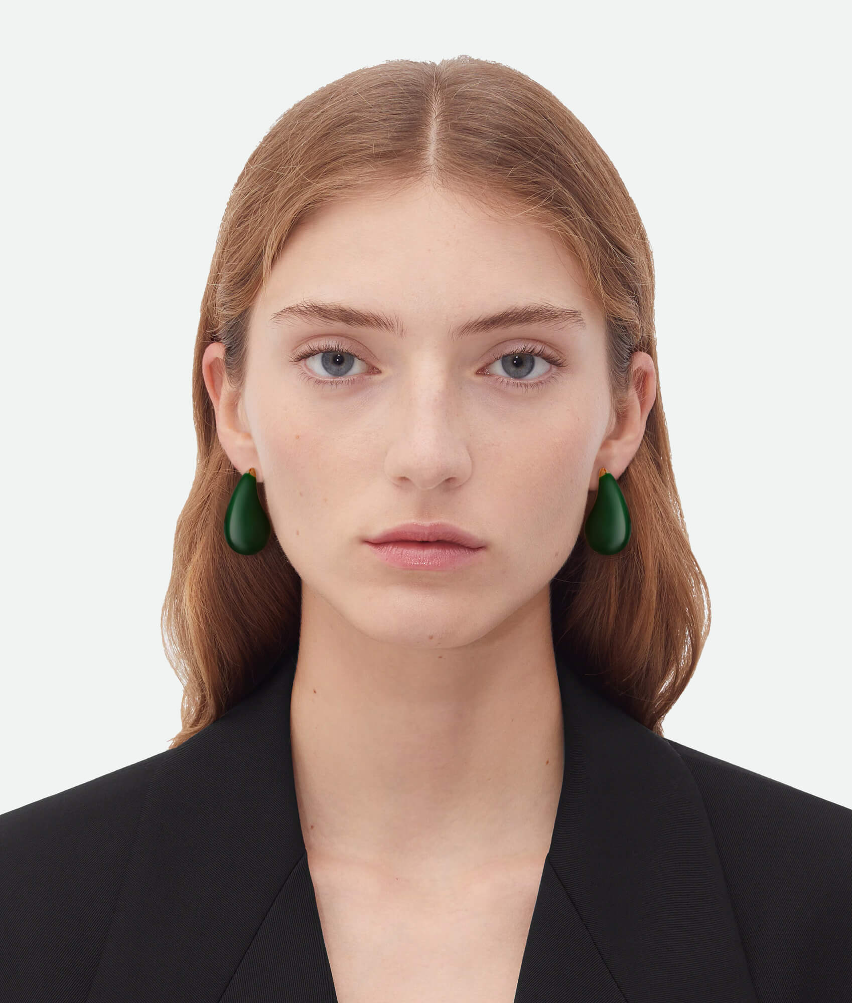 Green drop earrings