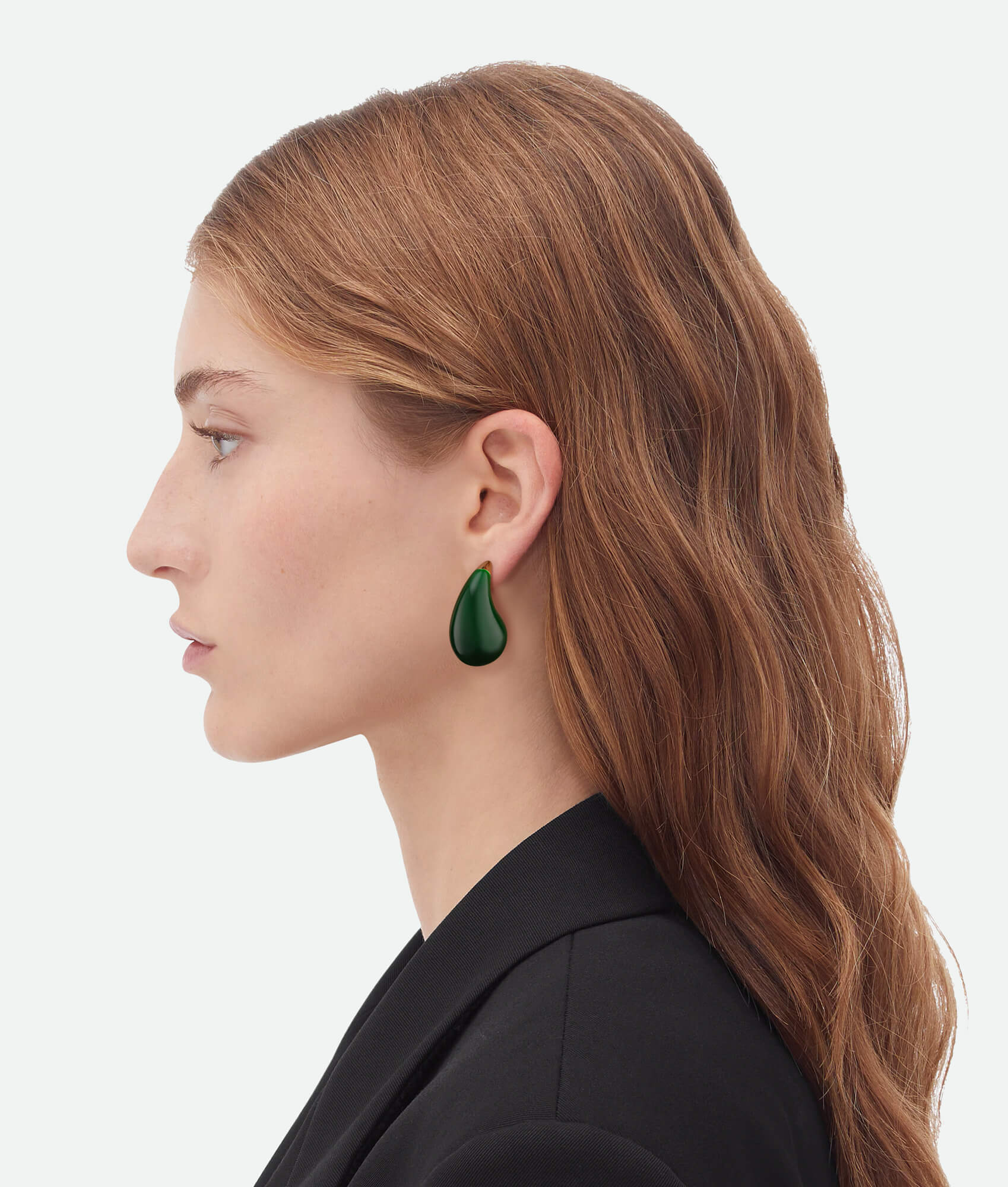 Green drop earrings