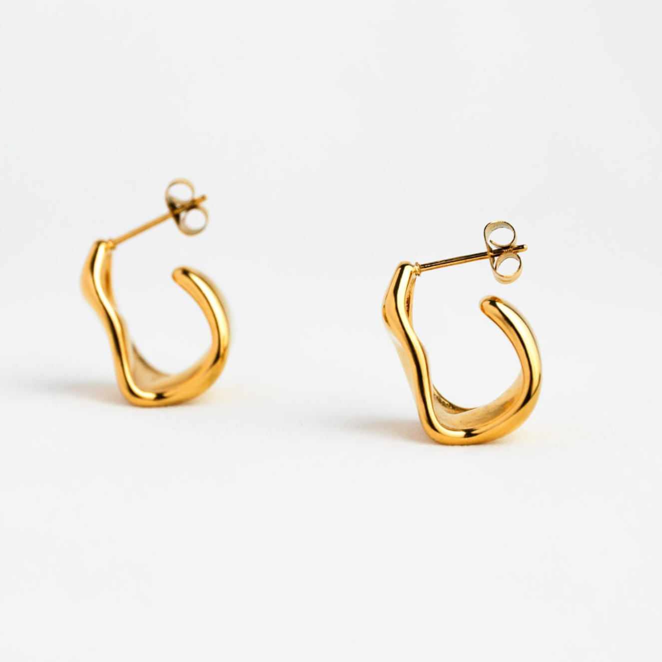 Gold Melting Hoop Earrings