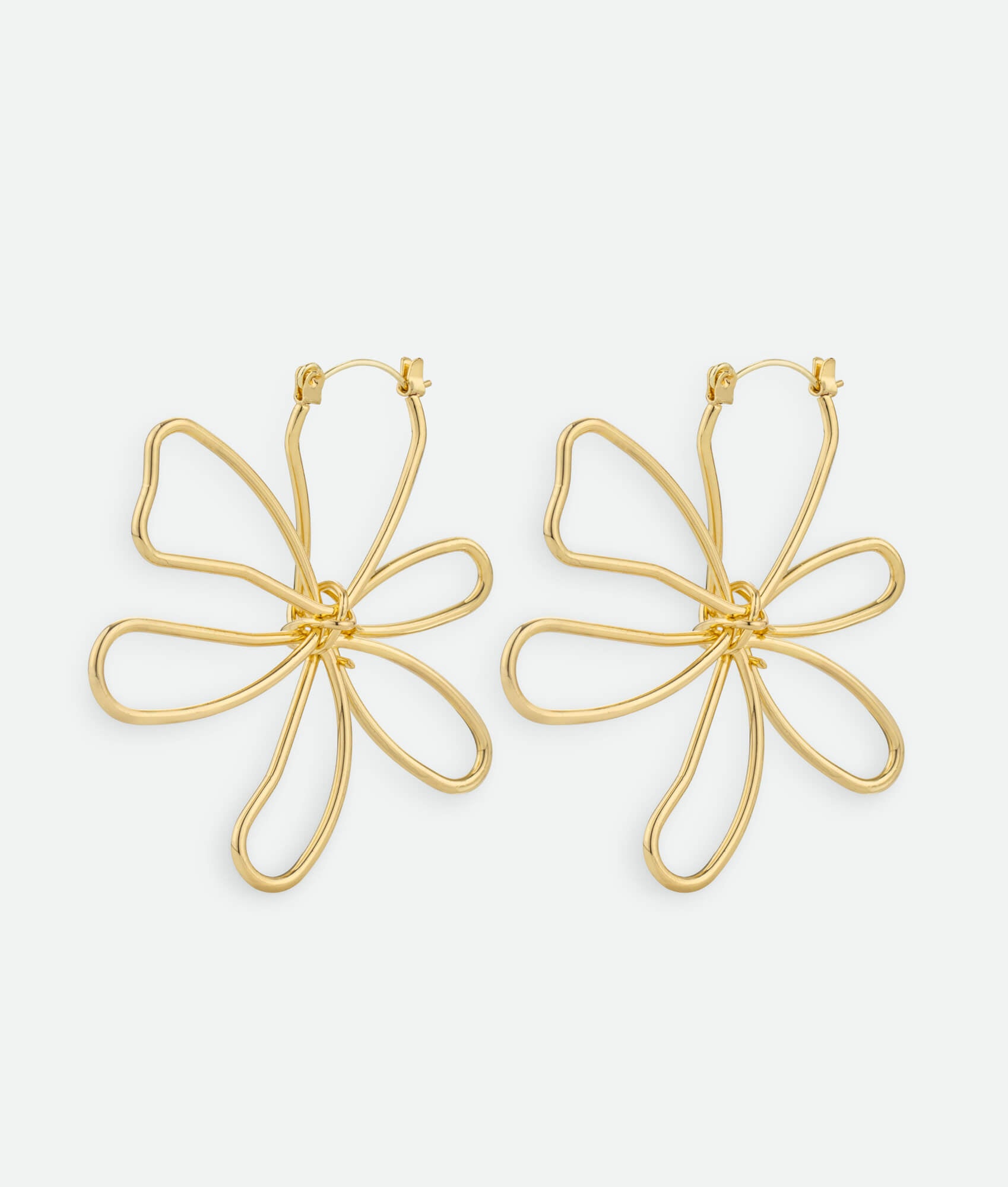 Gold Minimalist Metal Flower Earrings