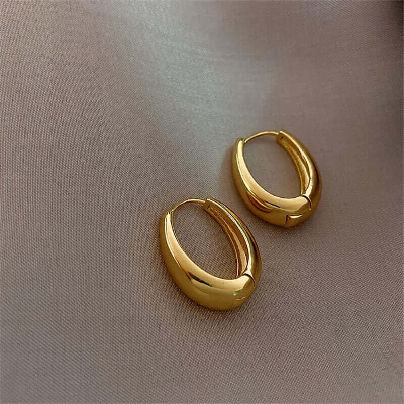 A pair of gold hoops