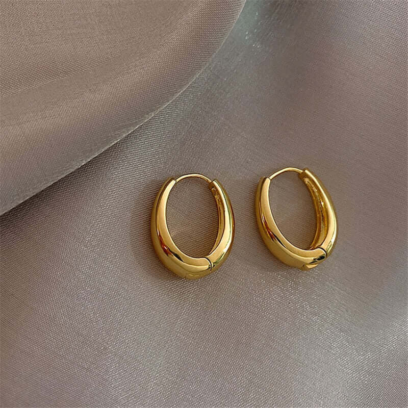 A pair of gold hoops