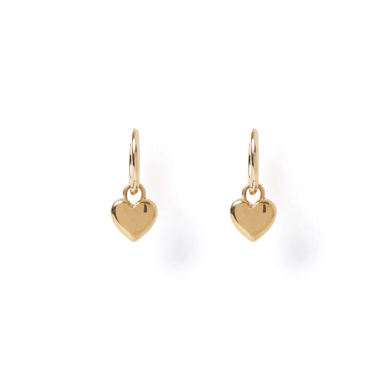 A pair of heart gold earrings