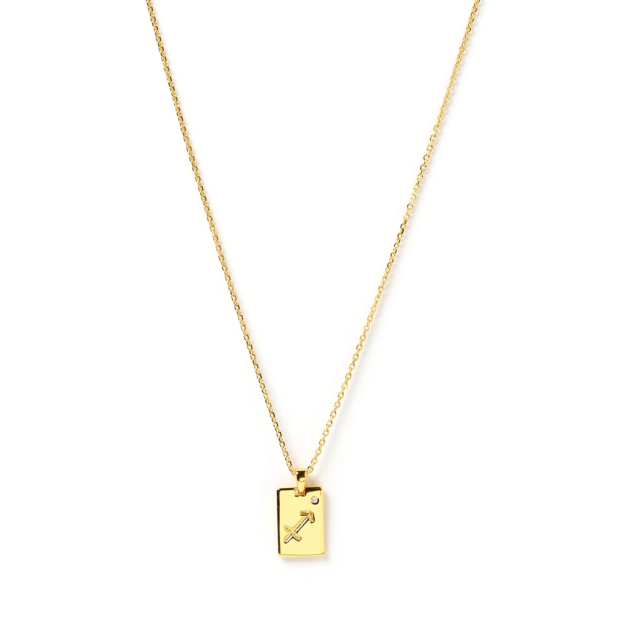 Zodiac Gold Tag Necklace