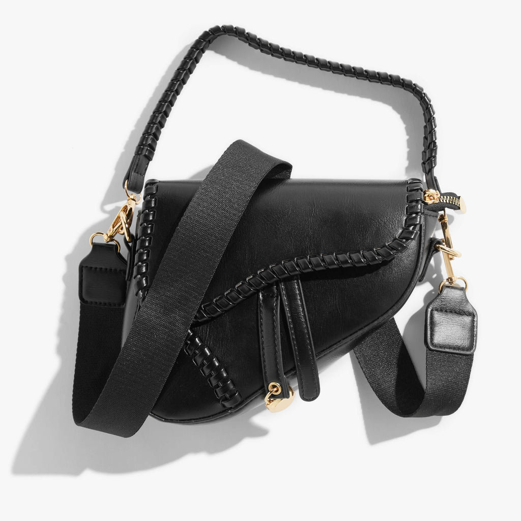 White Saddle Bag in Calfskin Leather, 2019