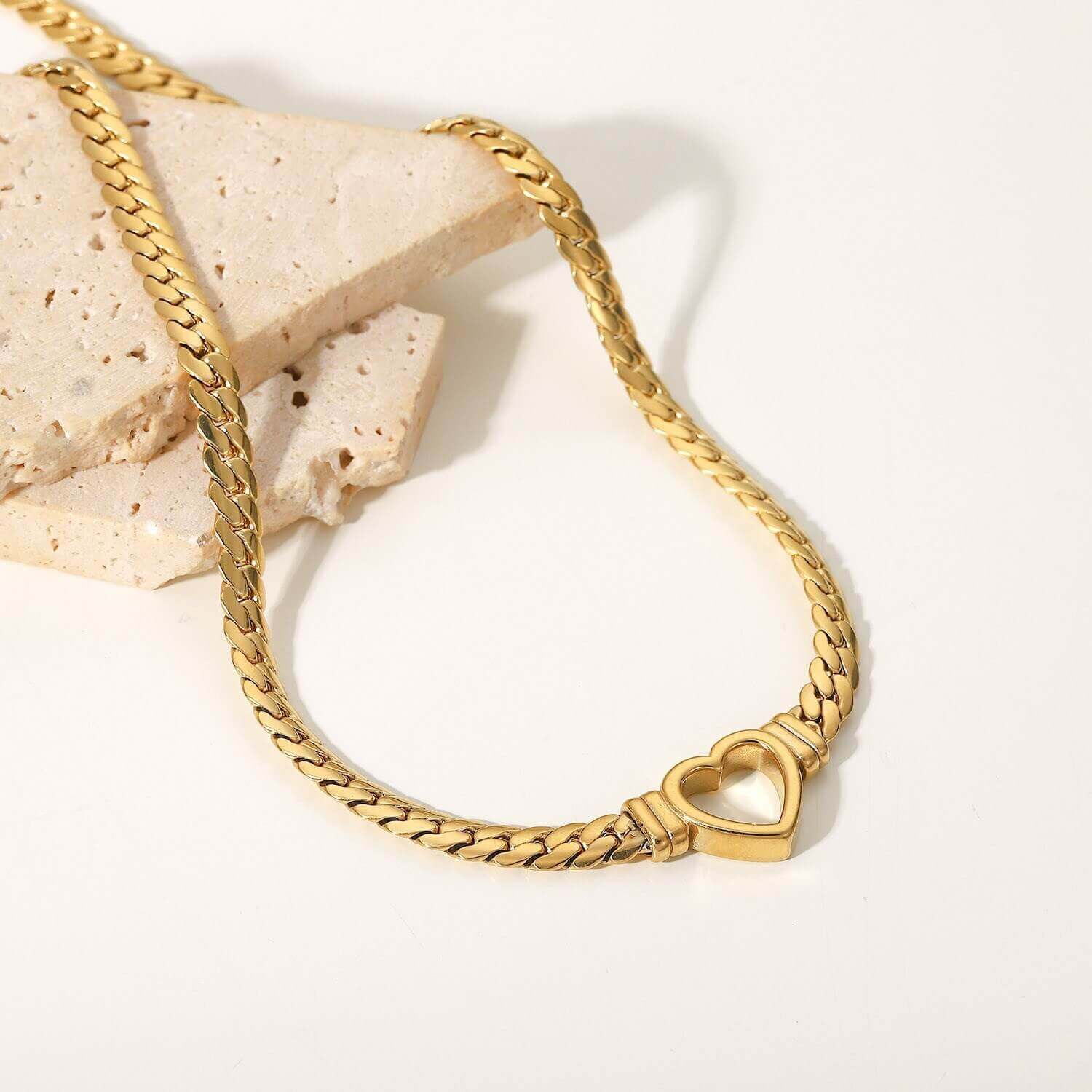 Gold figaro heart necklace