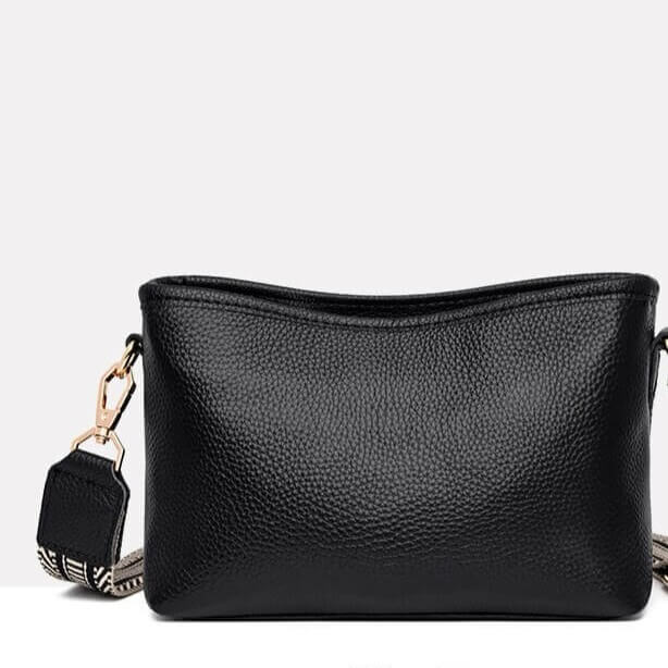 Black leather crossbody bag