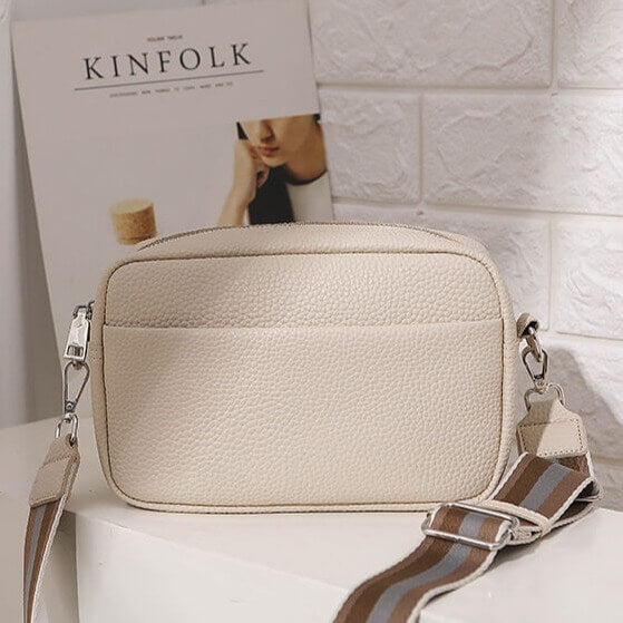 Wide Strap Crossbody Bag beige