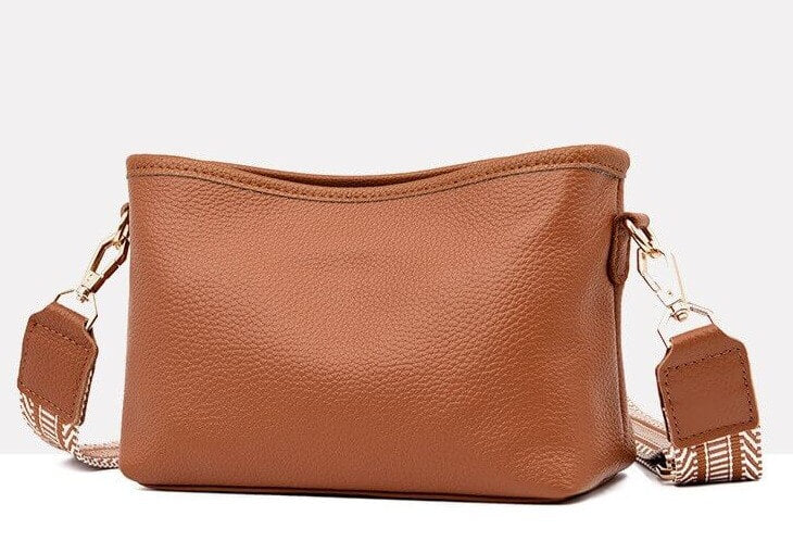 Brown leather crossbody bag