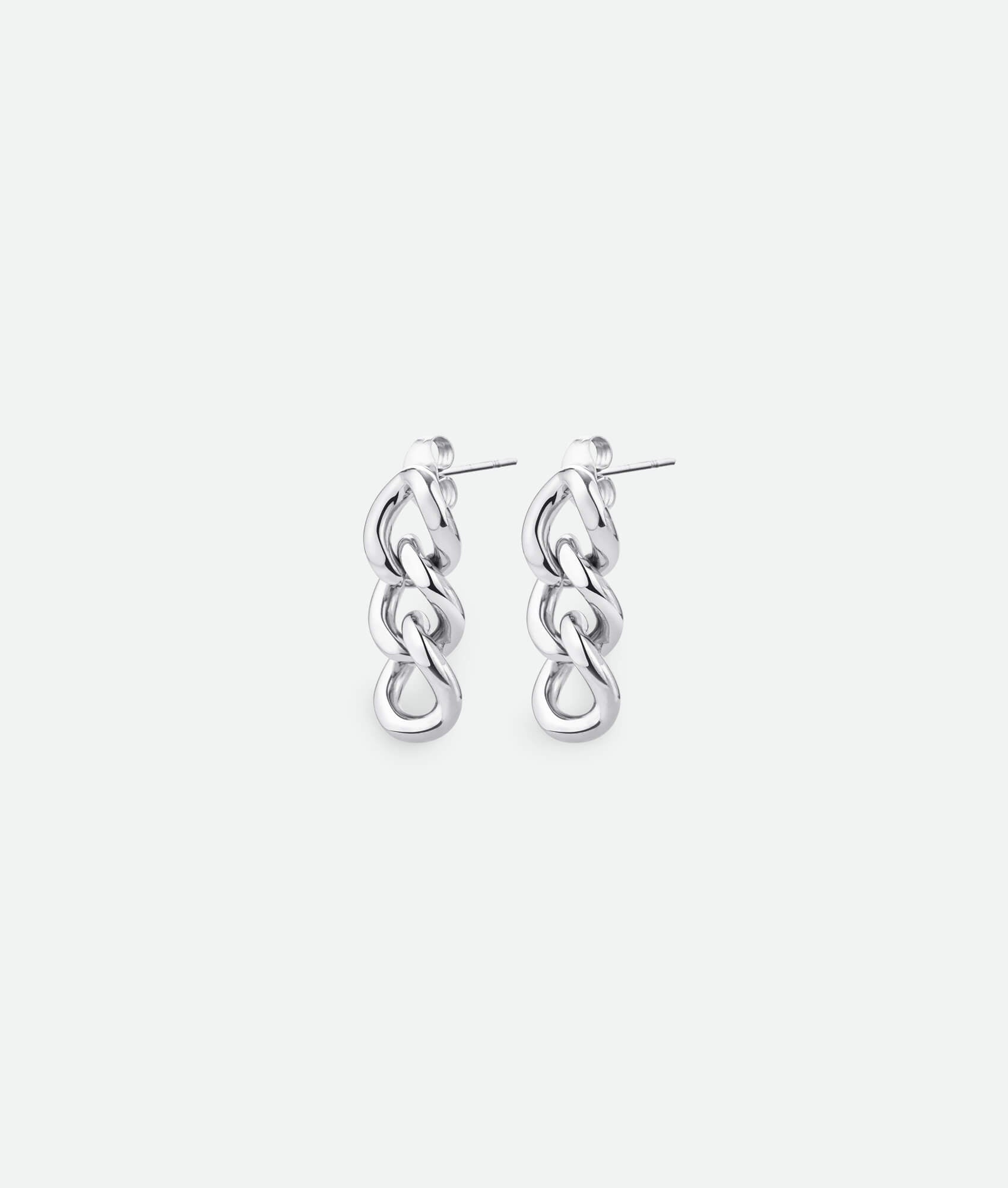 link chain earrings silver