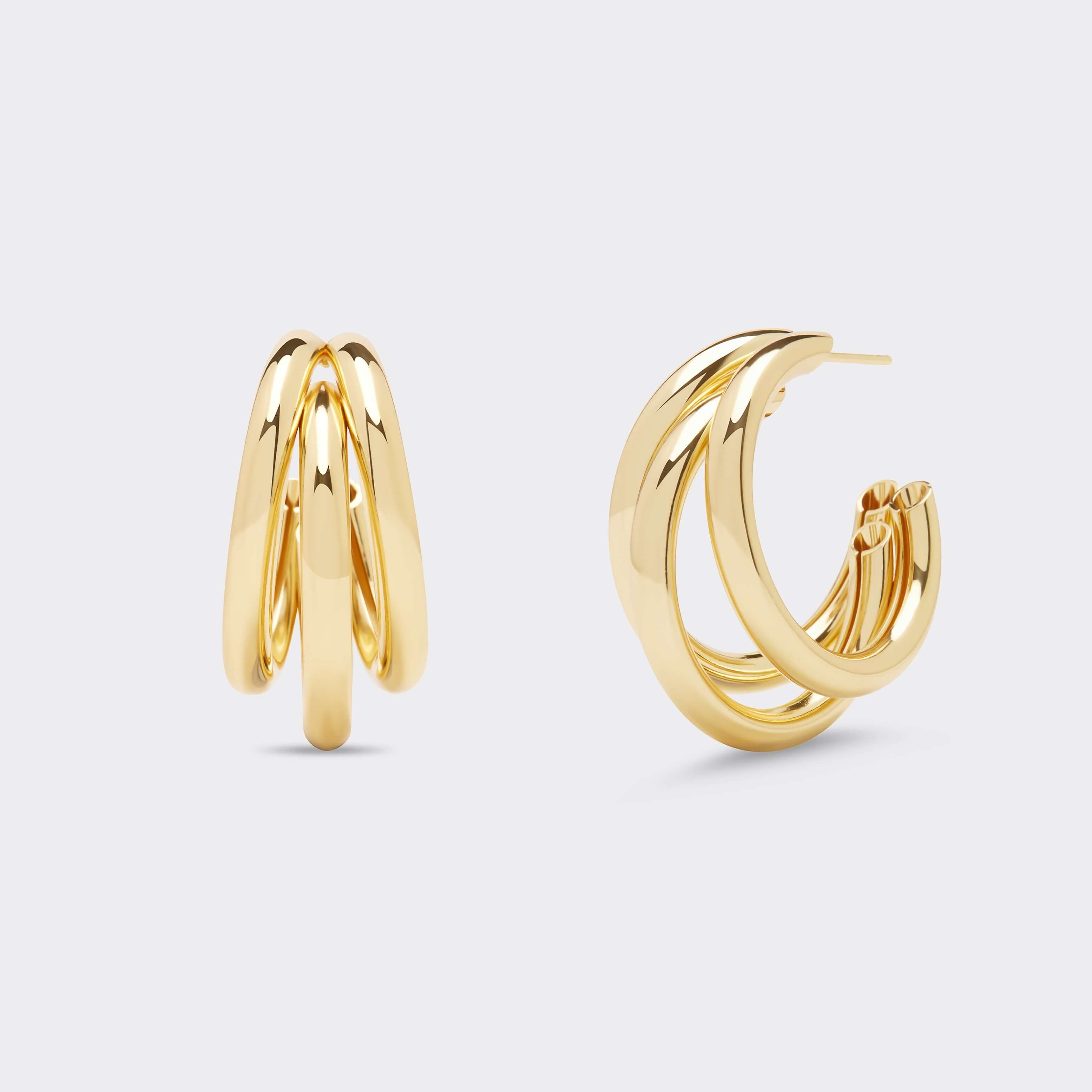 Triple Gold Hoop Earrings