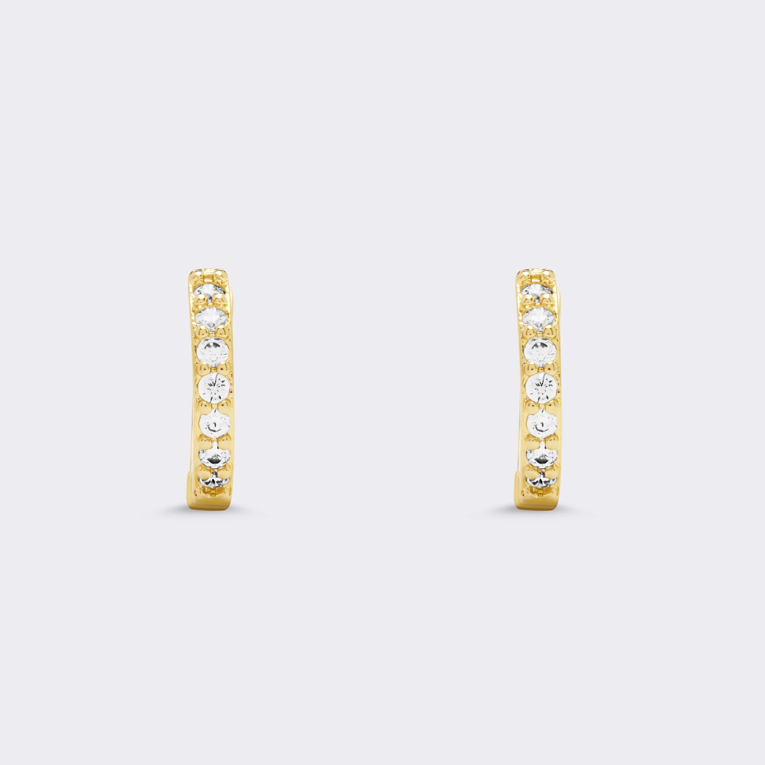 Diamond huggie hoop earrings