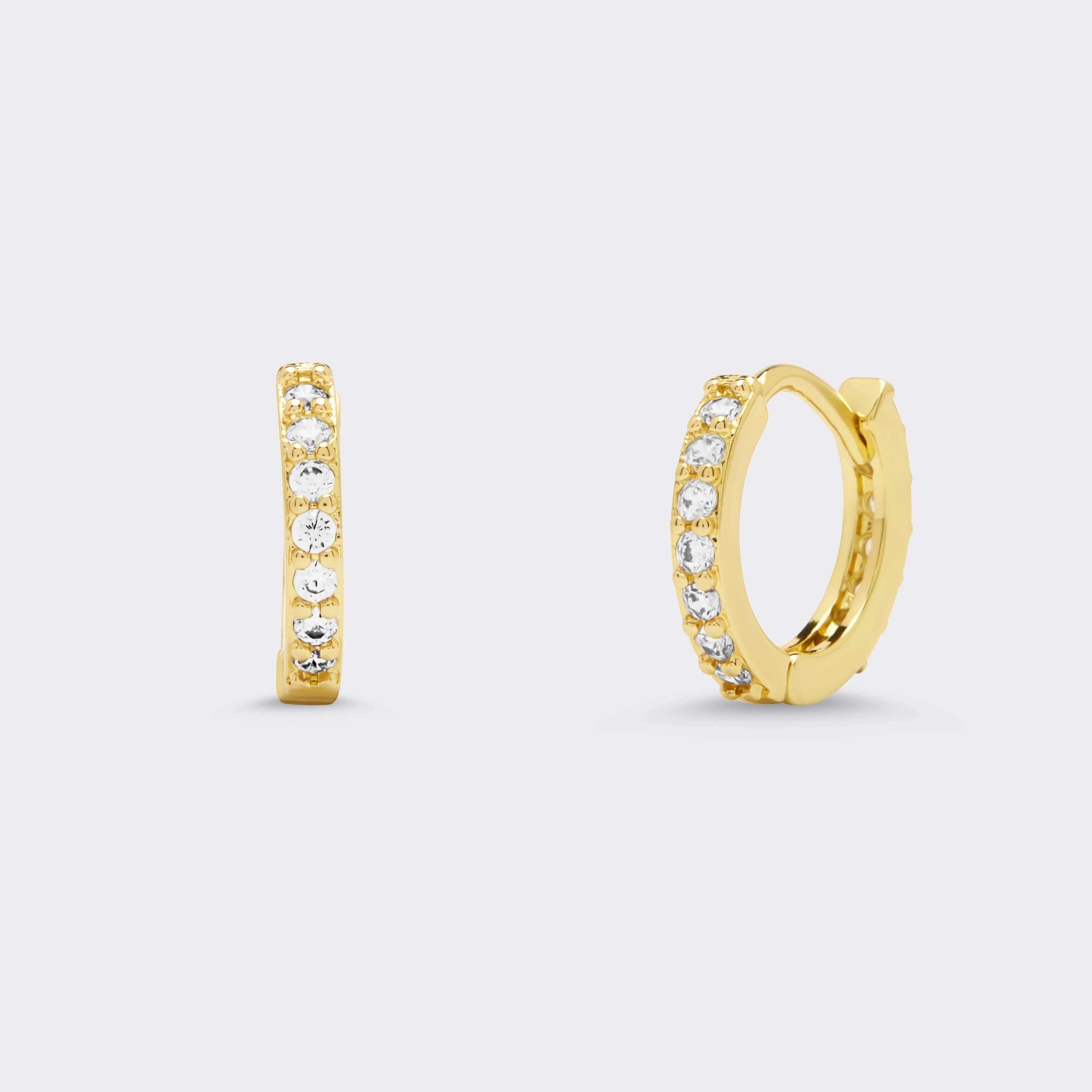 Diamond huggie hoop earrings