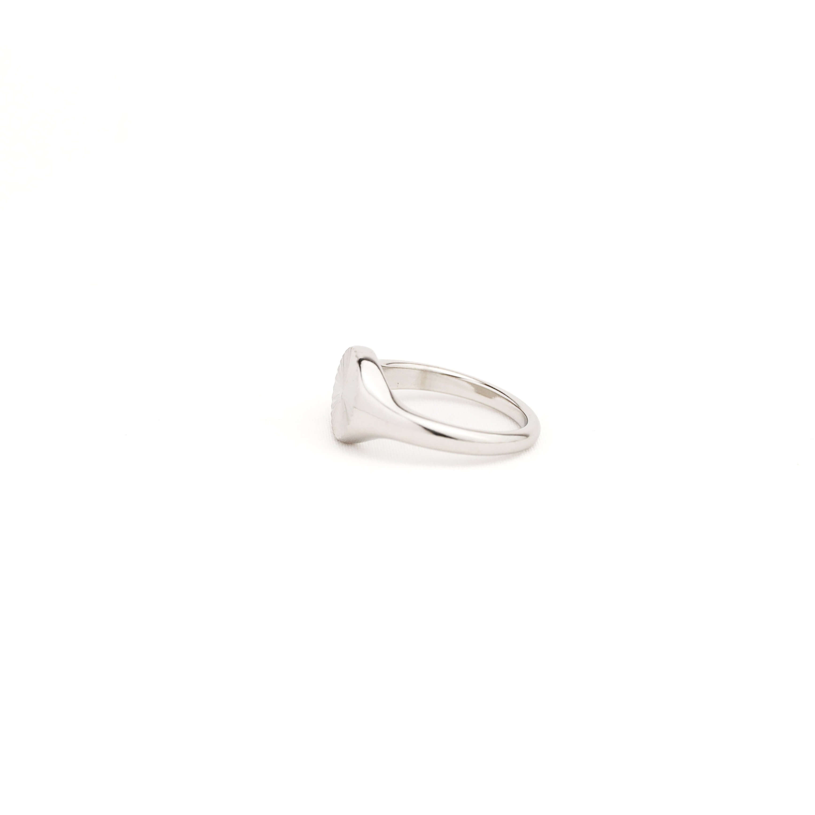 Silver sun signet ring