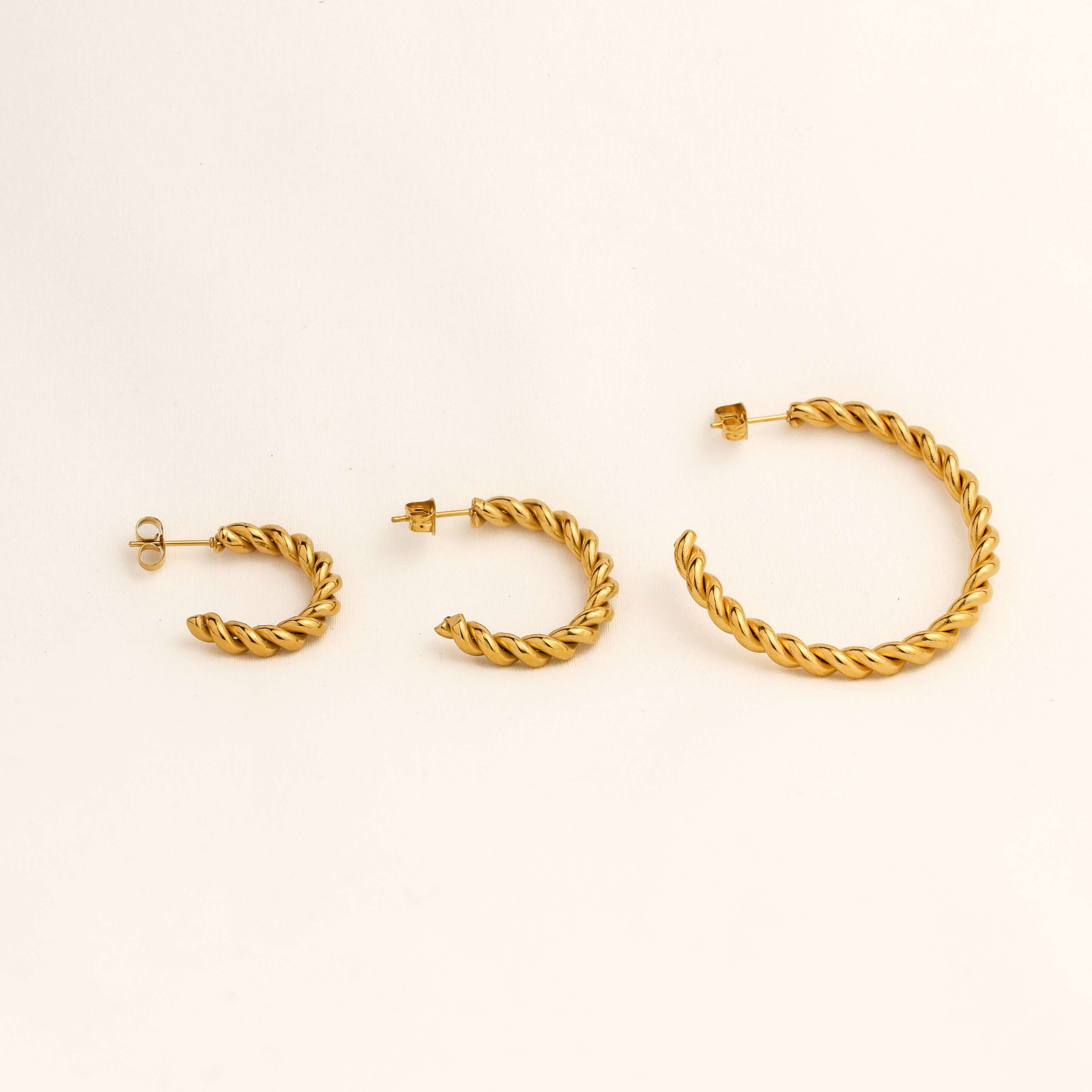 Spiral Hoop Earrings gold