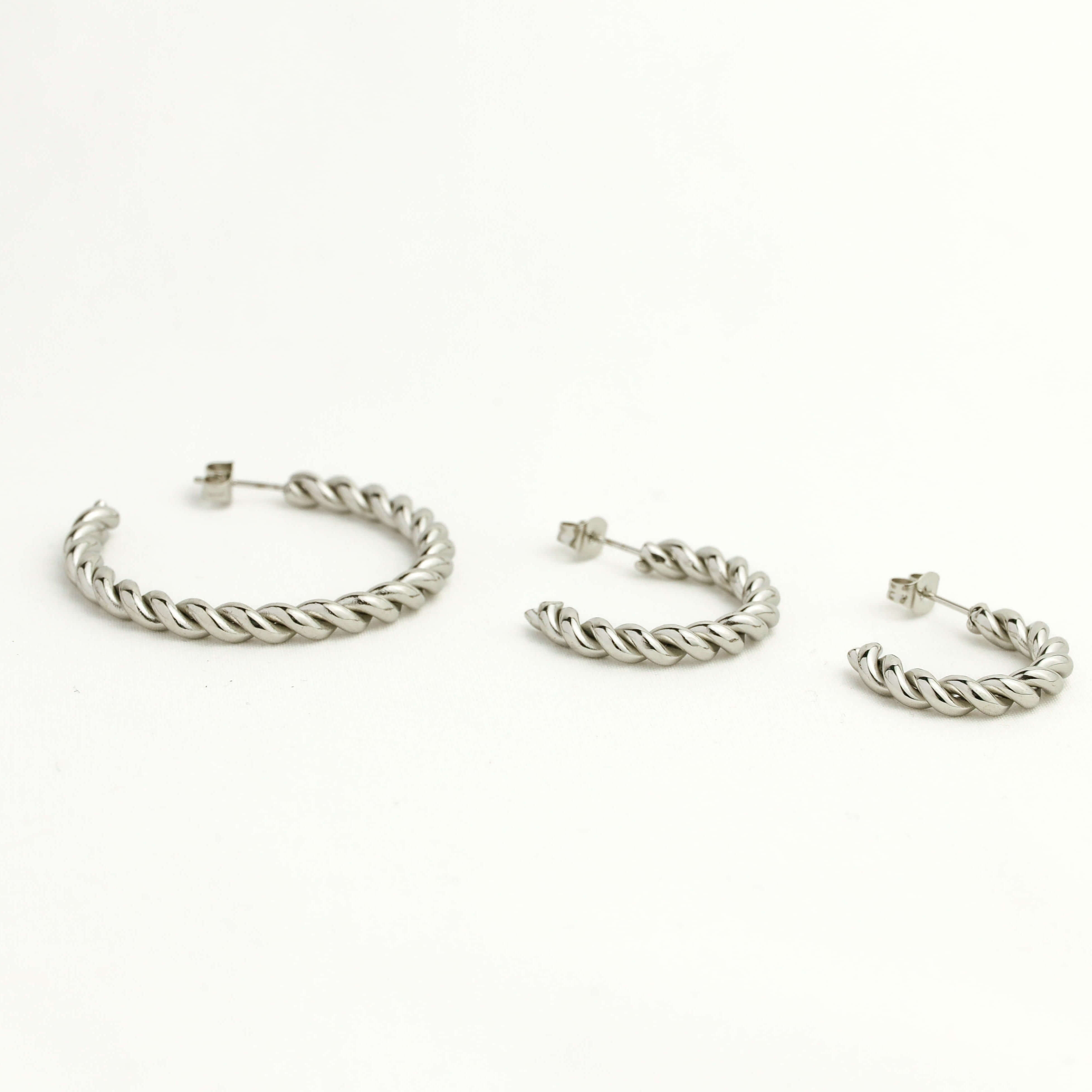 Spiral Hoop Earrings slver