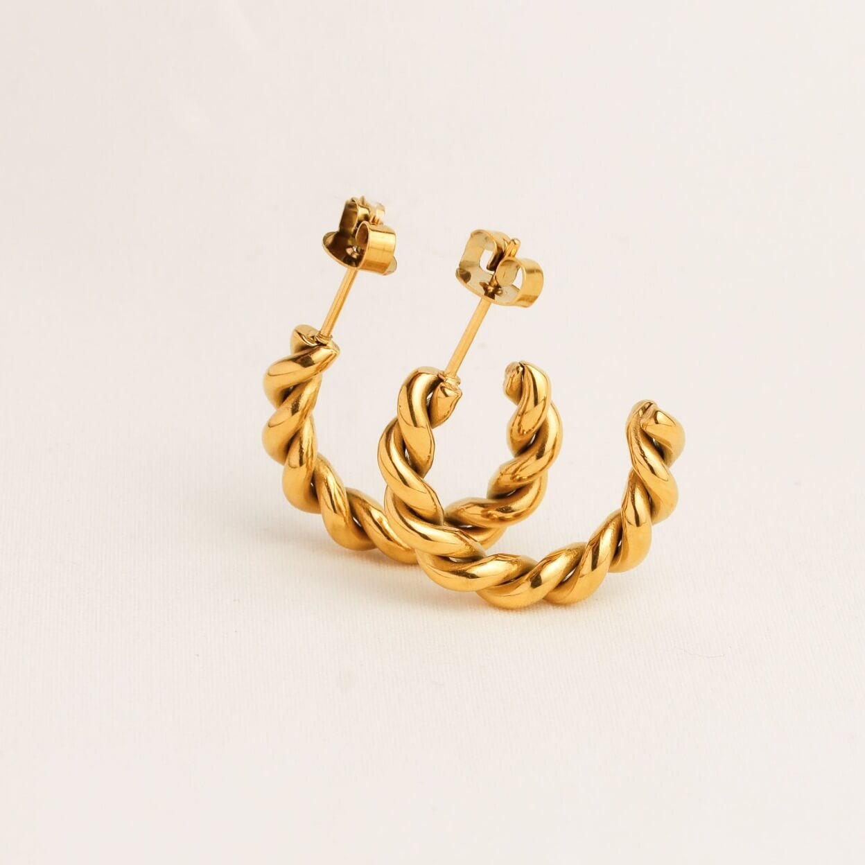 Spiral Hoop Earrings gold