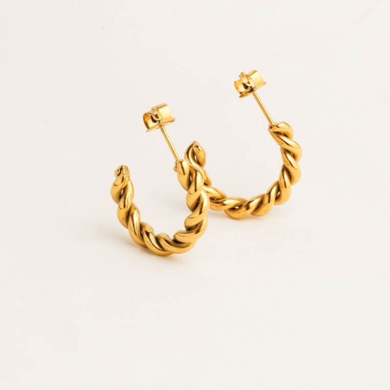 Spiral Hoop Earrings gold