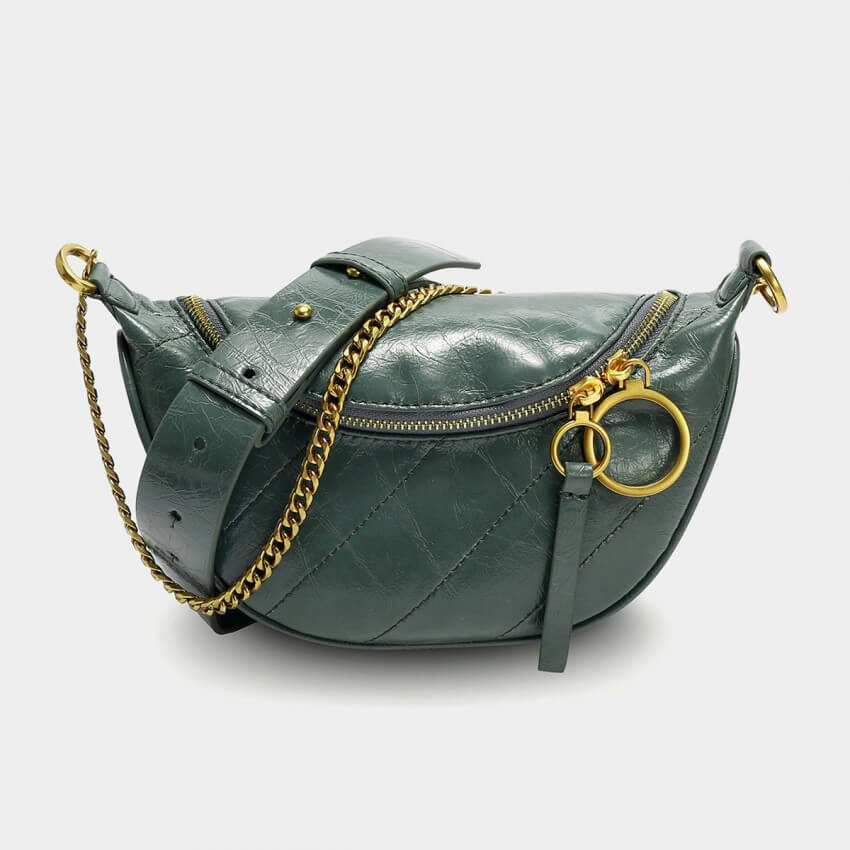 Half Moon Chain Crossbody Bag Green