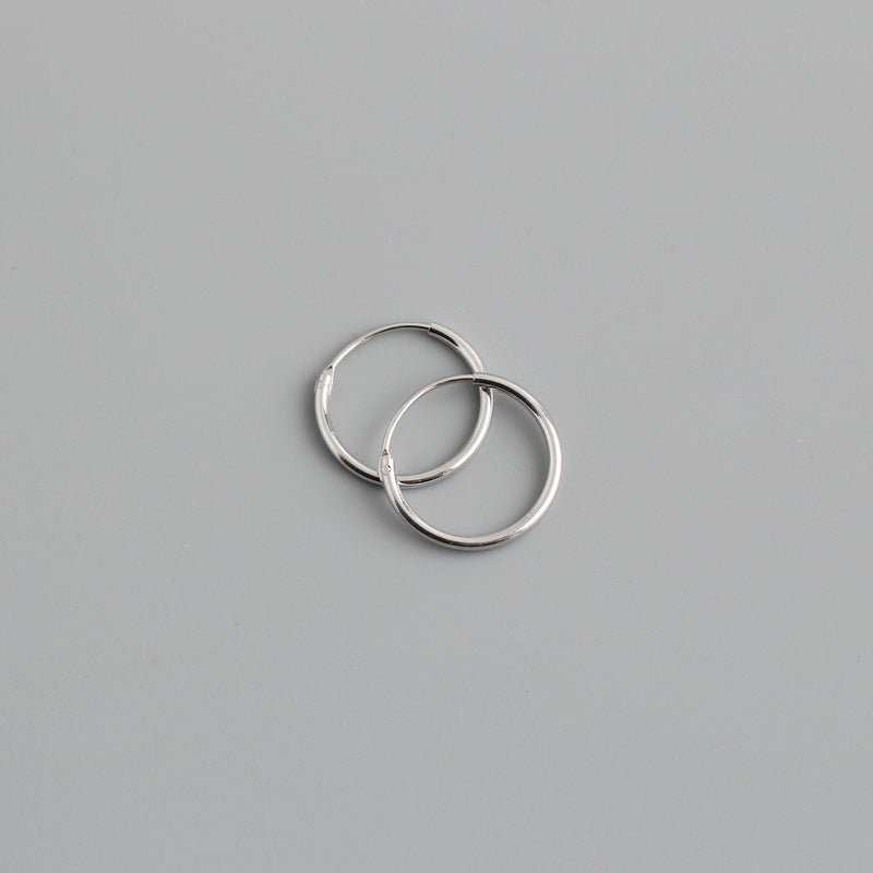 Silver Minimalist Thin Hoop Earrings