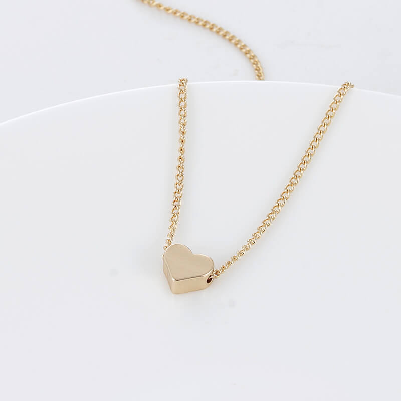 Love Heart Pendant Necklace Gold