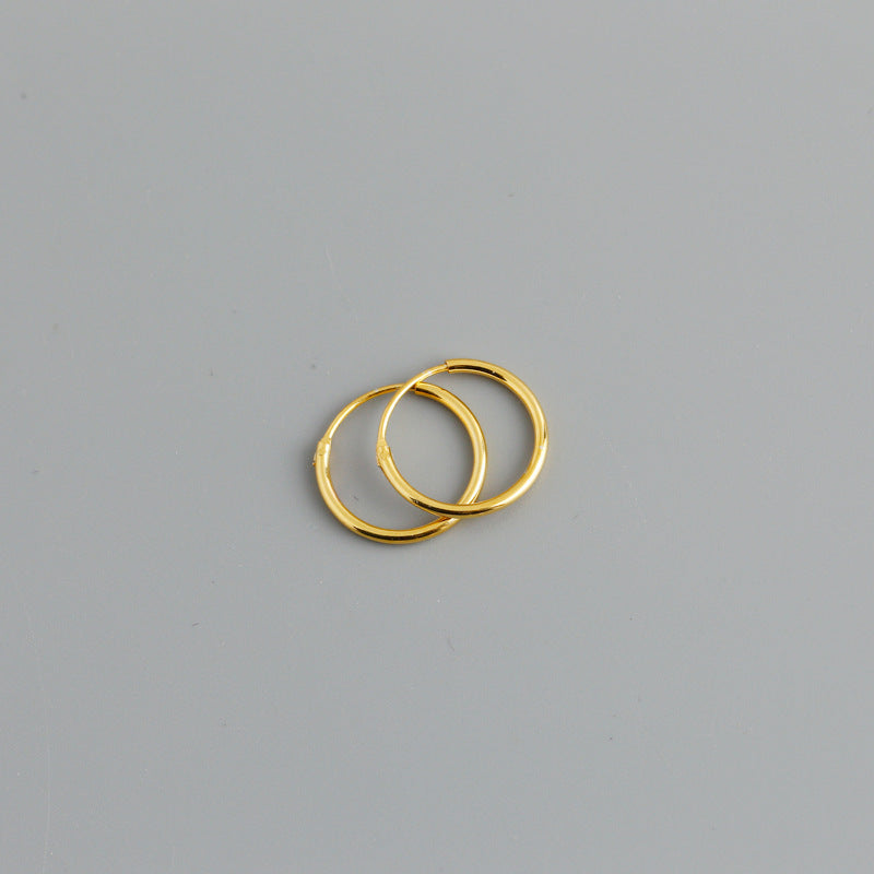 Gold Minimalist Thin Hoop Earrings