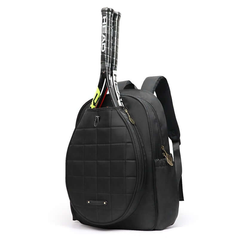 A black tennis backpack