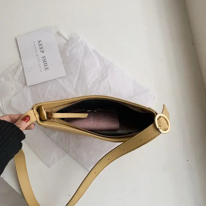 Beige shoulder purse